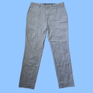 Banana Republic Men's Slim Fit Gray Casual Pants Flat Front Straight Leg 34 x 32